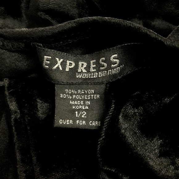 90's EXPRESS Black Velvet Dress Small - Picture 7 of 7